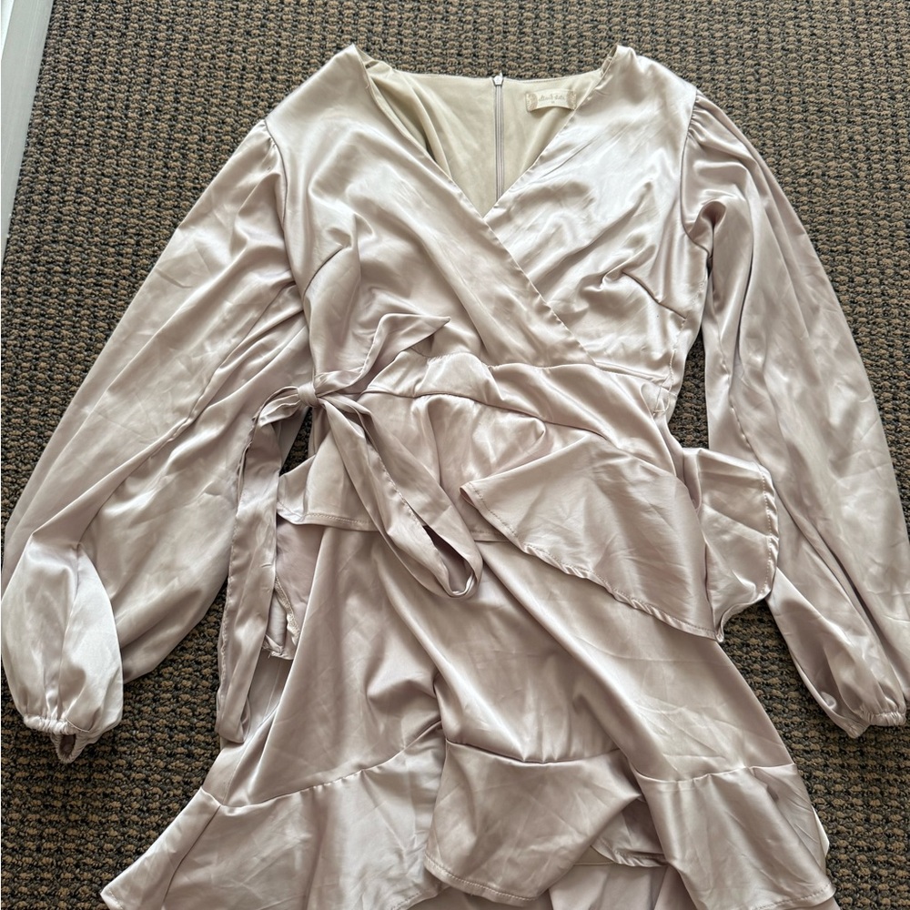 Elegant Satin Wrap Dress